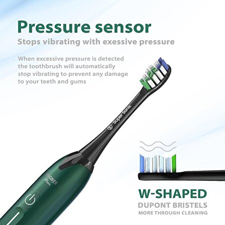 Wagner Stern Basınç Sensörlü Ultrasonik Beyazlatıcı Diş Fırçası - Yeşil