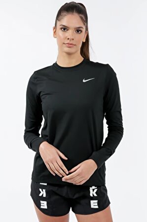 Nike Dri-Fit Element Runnıng Siyah Kadın Koşu Üstü