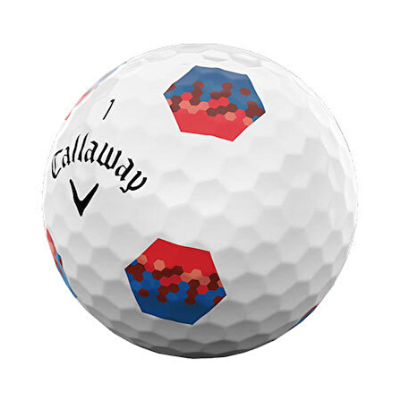 Callaway BL Chrome Soft Red/Blue 23 - Üçlü Golf Topu Beyaz Desenli