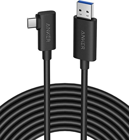 Anker 712 USB-A to USB-C 5 Metre Fiber Optik Şarj/Data Kablosu - Oculus Quest 2 ve 10 Gbps Destekli - Siyah - Y2111 