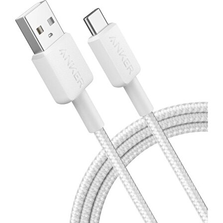 Anker 322 USB-A to USB-C Cable - Beyaz - A81H6G21