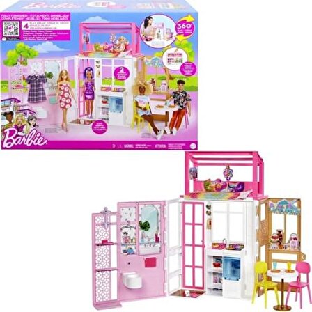 Barbie'nin Taşınabilir Portatif Evi Yeni Seri HCD47 Lisanslı Ürün