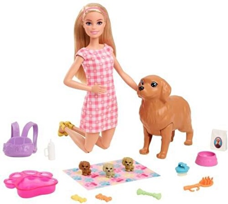 Mattel Barbie ve Yeni Doğan Köpekler HCK75 Lisanslı Ürün