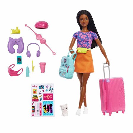 Barbie Brooklyn Seyahat Bebeği ve Aksesuarları HGX55 Lisanslı Ürün