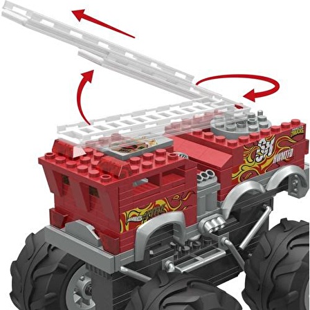 HotWheels Mega Monster Truck İtfaiye Aracı HHD19 Lisanslı Ürün