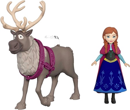 Mattel Disney Frozen Anna Küçük Bebek ve Sven Ren Geyiği Figürü - HLX03