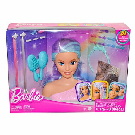 HMD82 Barbie'nin Renkli Saçlı Büstü ve Aksesuarları