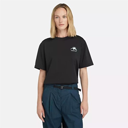 Timberland Hıke Lıfe Graphıc Short-Sleeve Tee Siyah Kadın T-Shirt