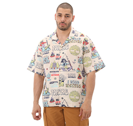 B0A5RPAEY91-R Timberland Graphic Resort Shirt Erkek G&amp;ouml;mlek Krem