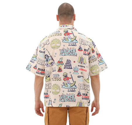 B0A5RPAEY91-R Timberland Graphic Resort Shirt Erkek G&amp;ouml;mlek Krem