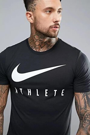 Nike Dri-Fit Training Swoosh Standart Kesim Siyah Erkek Tişört