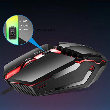 ALLY K3  Işıklı Kablolu Oyuncu- Gaming Mouse
