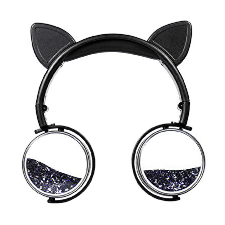 ALLY Kedi Kulak Simli Kablolu Mikrofonlu Kulaküstü Kulaklık 3.5mm jack