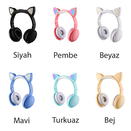 ALLY Kedi Kulak Kulaküstü Bluetooth 5.0 Kablosuz Kulaklık