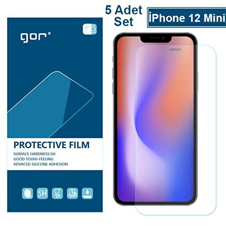 GOR İPhone 12 Mini 5.4 HD Ekran Koruyucu Jelatin 5 Adet Set