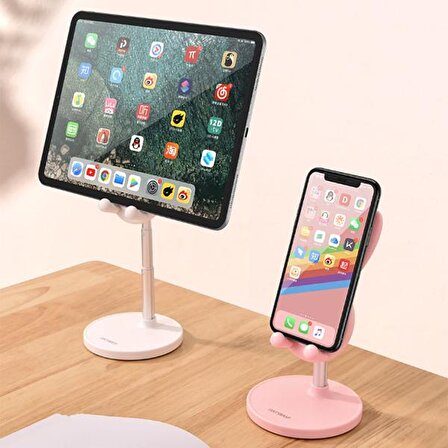 ALLY Cute Masaüstü Telefon Tablet Tutucu Stand Uzatılabilir Hareketli BEYAZ