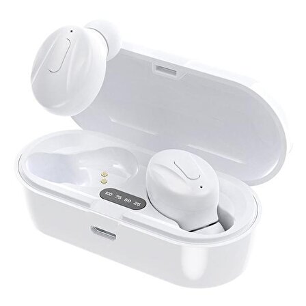 Ally XG13 TWS Kablosuz Bluetooth 5.1 Kulaklık Dijital Ekran Kablosuz Kulaklık BEYAZ