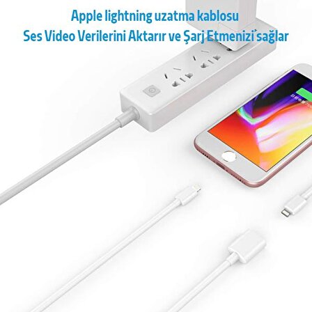 Ally Apple İPhone Lightning Uzatma Kablosu 1 Metre BEYAZ