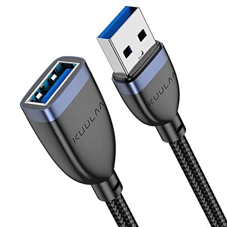 KUULAA USB 3.0 Male TO USB3.0 2A 50CM Usb Uzatma Kablosu PS4 SSD SİYAH