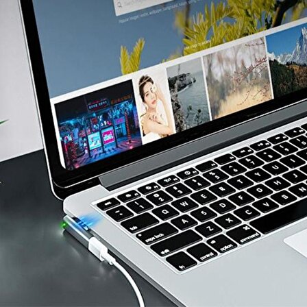 MagSafe MacBook 2 5A Type C PD Mıknatıslı Dönüştürücü Şarj Başlık MacBook Air-Pro GRİ