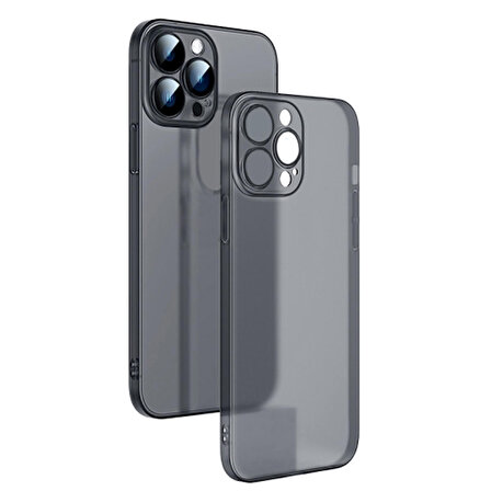 iPhone 13 Pro 6.1inch Frosted Glass Şeffaf Kamera Korumalı Kılıf