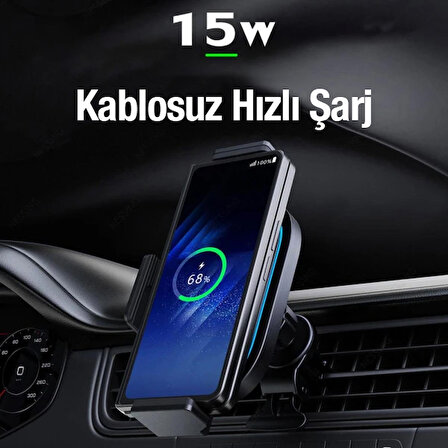 ALLY D11 Galaxy Z Fold 4-3 15W Wireless Şarj Araç İçi Telefon Tutucu