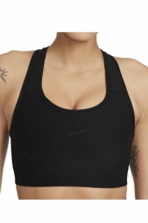 Nike DF SWSH Seamless Medium-Support 1-Piece Pad Kadın Bra Sporcu Sütyeni DD3540-010-Siyah