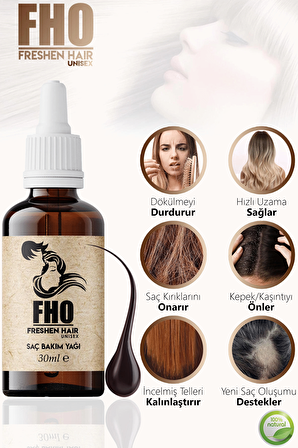 FHO Freshen Hair Dökülen Yavaş Uzayan Saçlara Özel Bitkisel Saç Bakım Serumu 2 x 30 ML
