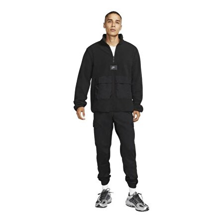 Nike DO2638-010 Sportswear Therma-Fit 1/2-Zip Fleece Erkek Siyah Polar Sweatshirt