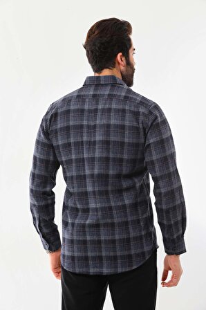 Marisso Erkek Tek Cep Detaylı Uzun Kol %100 Pamuk Gömlek 019SC Lacivert