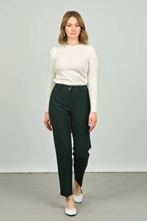 F&A Tekstil Kadın Klasik Pantolon 7031 Zümrüt