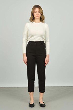 F&A Tekstil Kadın Yüksek Bel Pantolon 7209 Siyah