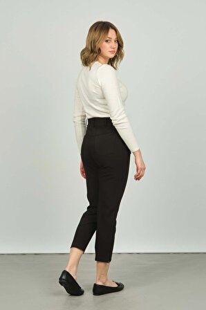 F&A Tekstil Kadın Yüksek Bel Pantolon 7209 Siyah