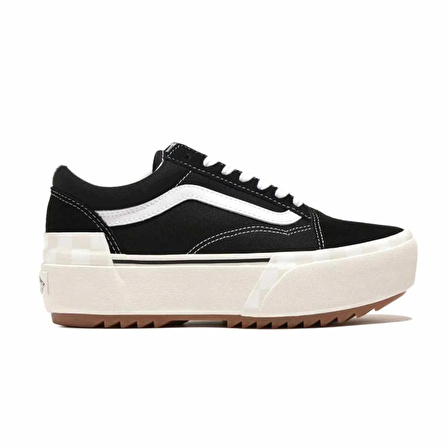 Kadın Keten Ayakkabı VN0A4U155ZN1 UA VANS Old Skool Stacked (SUEDECANVAS)BLKBLNCDBLNC