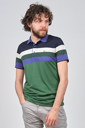 Wellalux Erkek Blok Desenli Polo Yaka T-Shirt 593183208 Yeşil