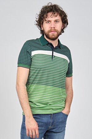 Wellalux Erkek Blok Desenli Polo Yaka T-Shirt 593173210 Yeşil