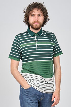 Wellalux Erkek Blok Desenli Polo Yaka T-Shirt 593173218 Yeşil