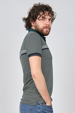 Wellalux Erkek Çizgili Polo Yaka T-Shirt 593173243 Yeşil