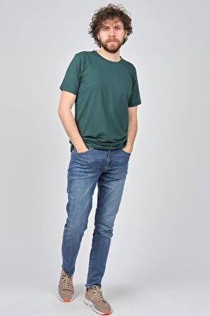 Wellalux Erkek Bisiklet Yaka T-Shirt 593203402 Yeşil