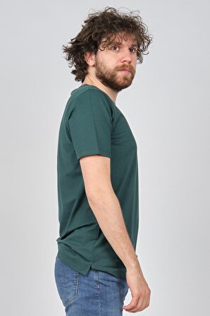 Wellalux Erkek Bisiklet Yaka T-Shirt 593203402 Yeşil