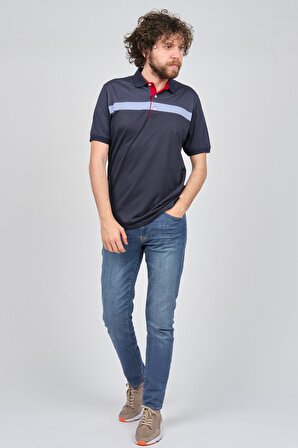 Wellalux Erkek Çizgili Polo Yaka T-Shirt 593193015 Lacivert