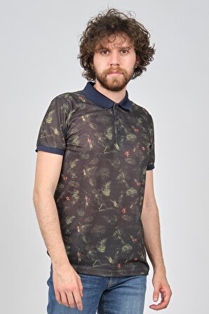 Exc & Handex Erkek Desenli Polo Yaka T-Shirt 4378171 Yeşil