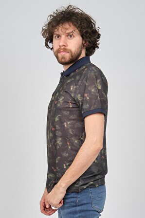 Exc & Handex Erkek Desenli Polo Yaka T-Shirt 4378171 Yeşil