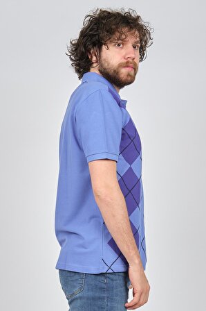 Exc & Handex Erkek Desenli Polo Yaka T-Shirt 4376062 Mavi