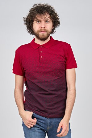 Exc & Handex Erkek Desenli Polo Yaka T-Shirt 4376009 Kırmızı