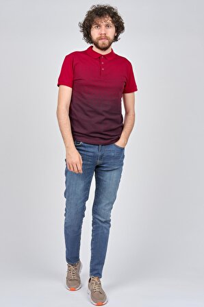 Exc & Handex Erkek Desenli Polo Yaka T-Shirt 4376009 Kırmızı