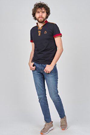 Exc & Handex Yaka Düğmeli T-Shirt 4373235 Lacivert