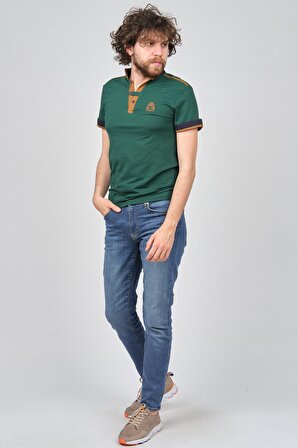 Exc & Handex Yaka Düğmeli T-Shirt 4373235 Yeşil