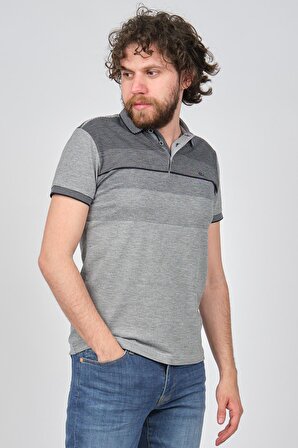 Qwerty Erkek Desenli Slim Fit Polo Yaka T-Shirt 5451667 Lacivert