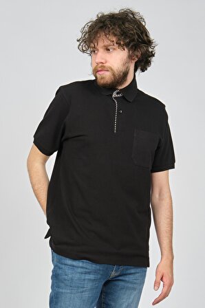 Uztex Erkek Cep Detaylı Polo Yaka T-Shirt 07108909 Siyah